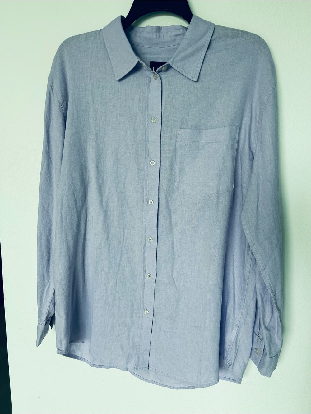 GAP Linen blend Button-Up Shirt Lavender size medium NWT
